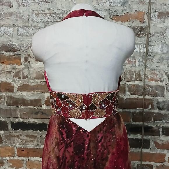 $348 NWT Riva Formal Evening Gown Size 8 Halter Maxi Dress Wedding Party Prom - Picture 7 of 15